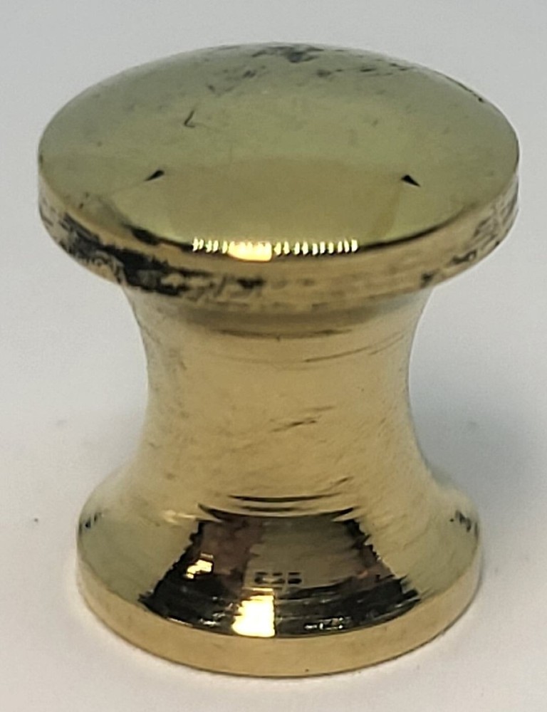 3/8" Polished Turned Solid Brass BOOKCASE Knob desk small cabinet drawer pull