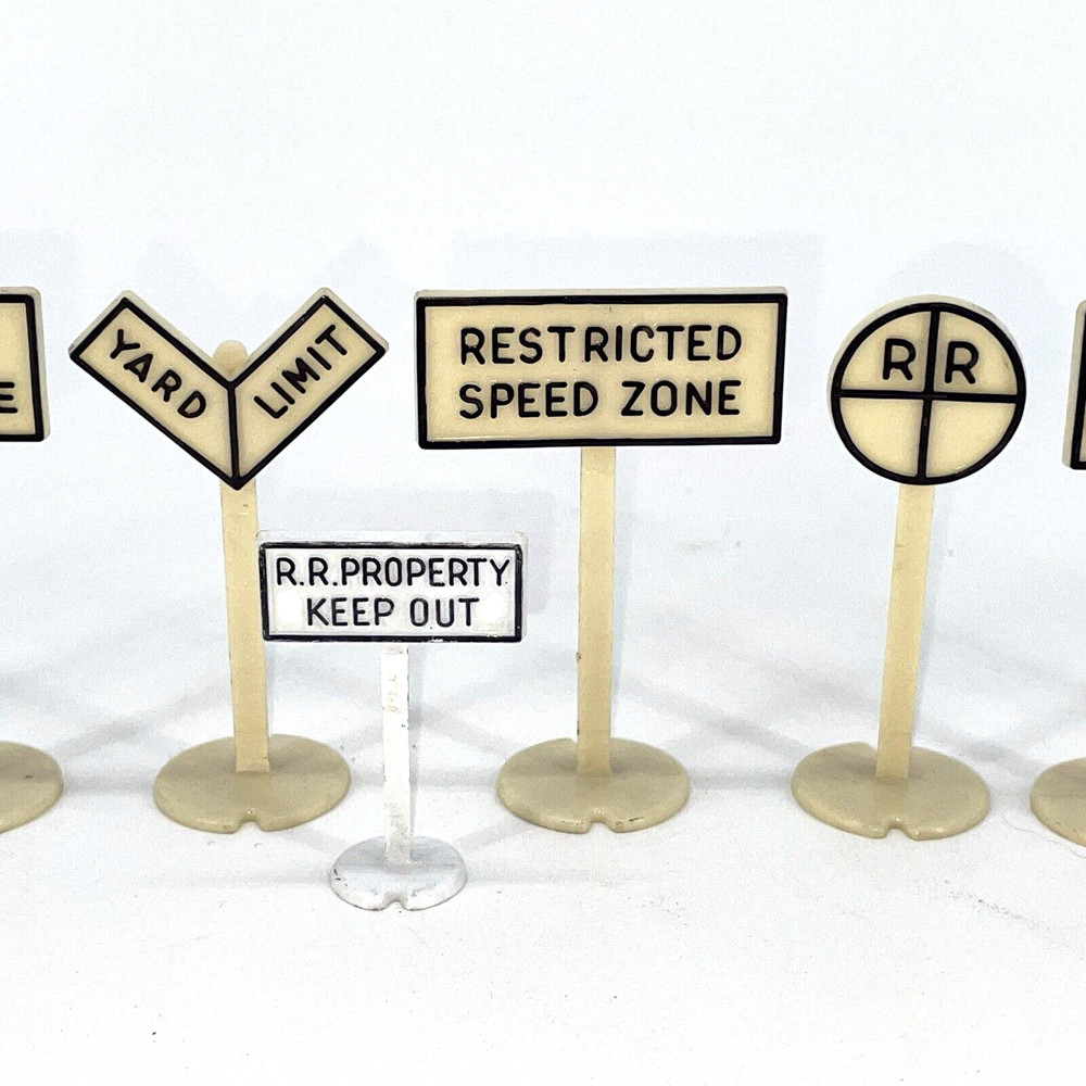 Ten Plastic Model Railroad Signs