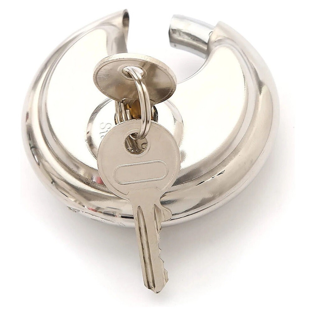 2x Round Storage Unit Padlock Stainless Steel Disk Keyed Discus Lock Waterproof