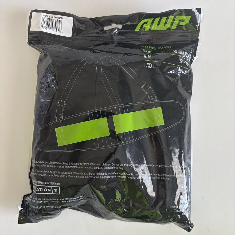 AWP 552575 Polyester Hook-n-Loop Back Support Belt Small-Medium 28"- 36" New -36