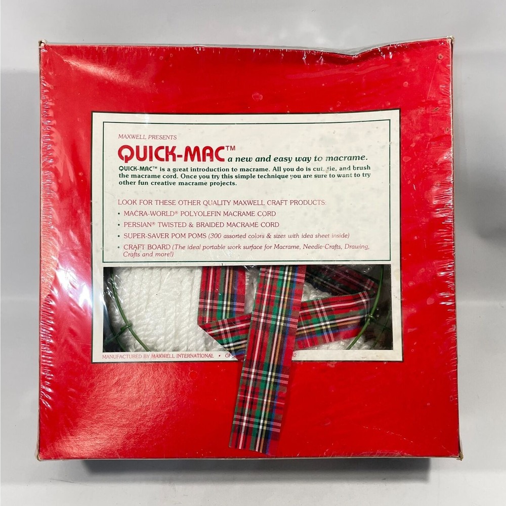 Quick Mac WHITE Wreath Kit Macrame #1107