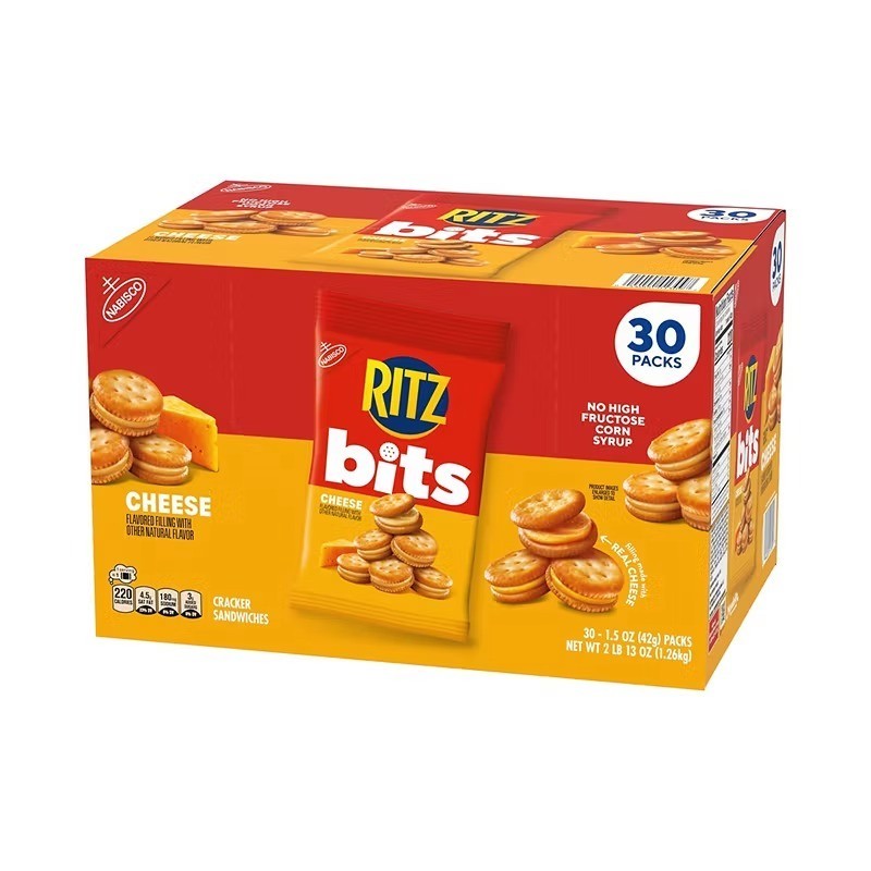 RITZ Bits Cracker Sandwiches, Cheese, 1.5 oz, 30-count