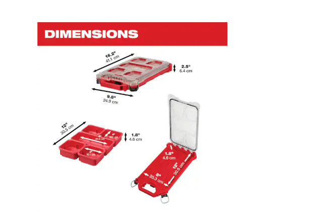 PACKOUT 5-Compartment Low-Profile Compact Small Parts Organizer