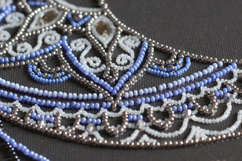 Bead Embroidery Kit DIY "Moon pattern" Beaded Needlepoint Craft Set