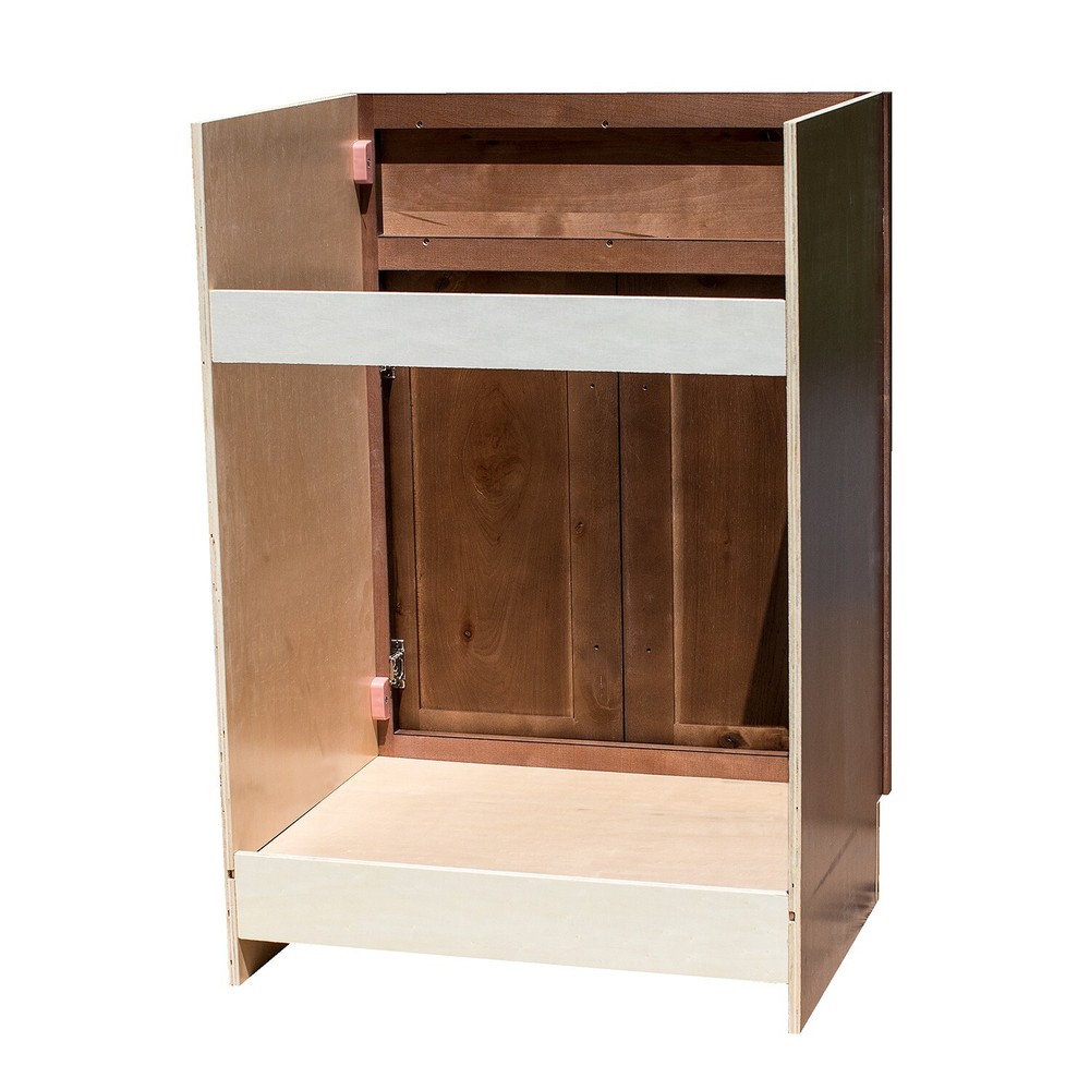 Rustic Walnut 24" x 18" Shaker vanity cabinet