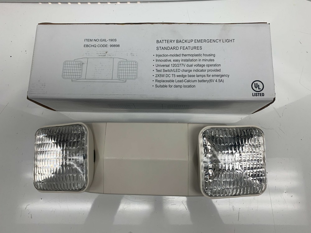 Emergency Exit Light Battery Backup & Adjustable Two Heads, UL 924-Listed