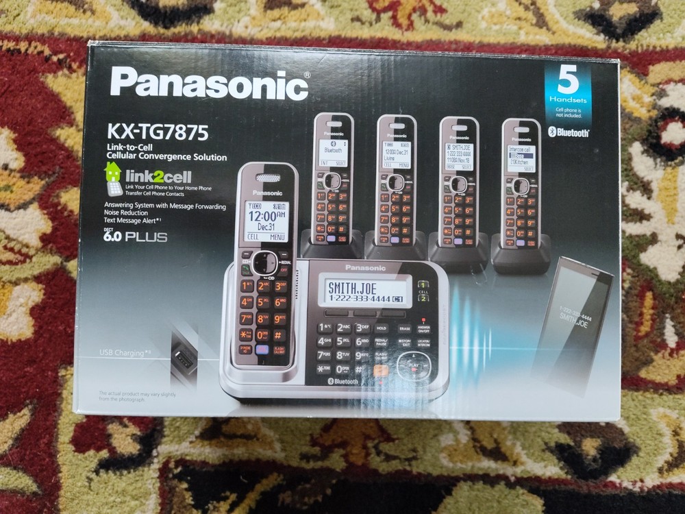 Panasonic KX-TG7875S Link2Cell Bluetooth Cellular Convergence Solution 5 Handset