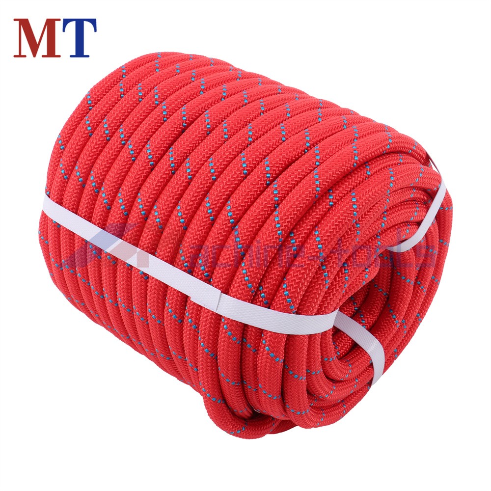 1/2” x 125' Red & Blue Double Braided Polyester Rope For Car Towing Tree Work