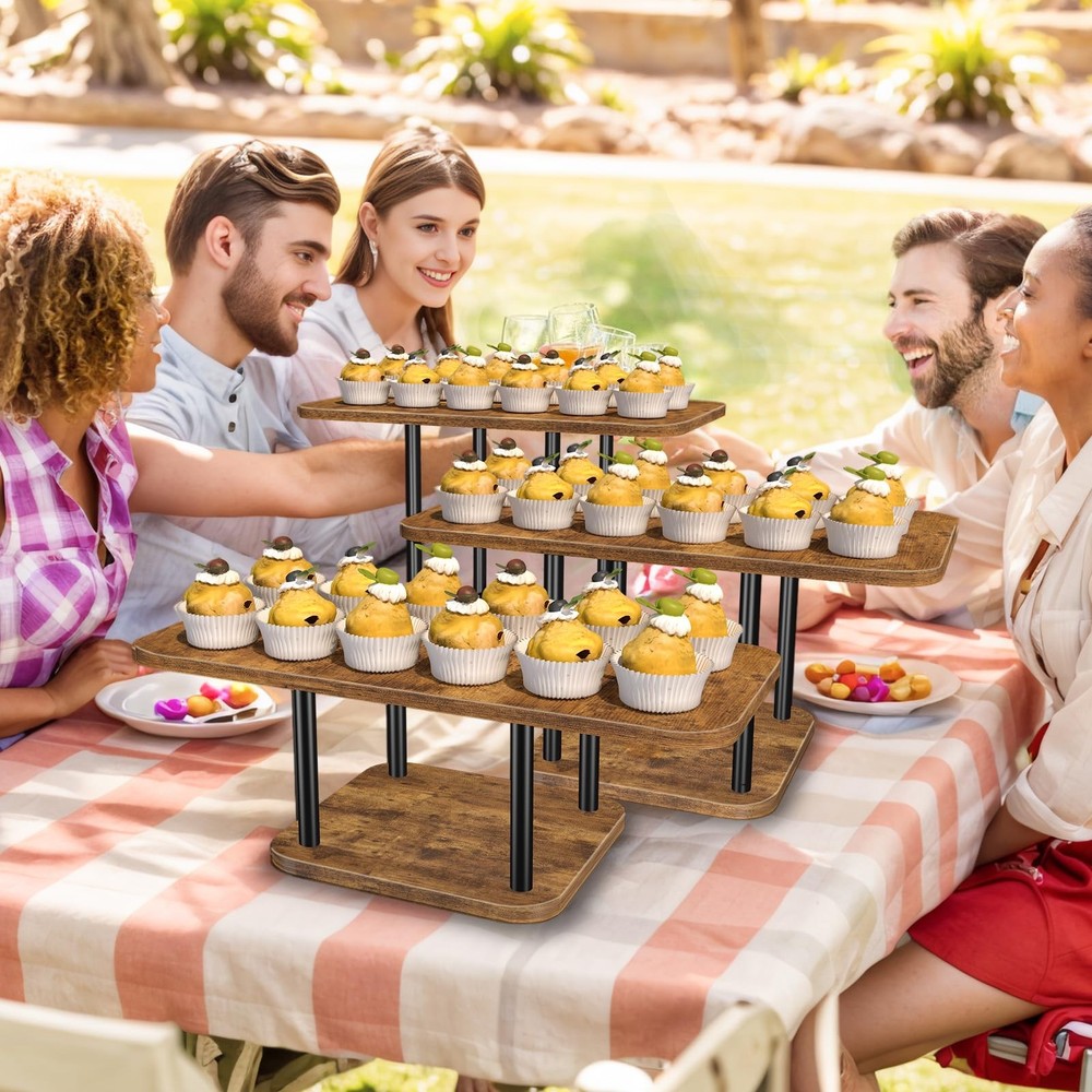 Cupcake Stand Wooden Dessert Table Display Set Rustic Dessert Stands Cupcake ...