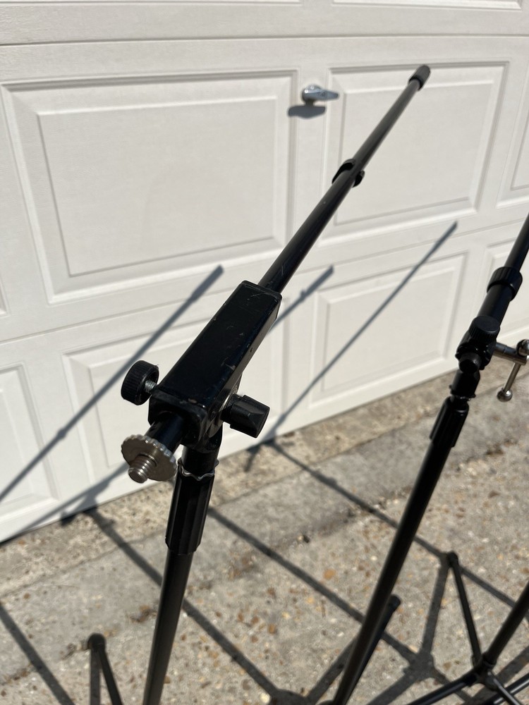 Four Tripod Microphone Stands with Boom Arms UnMarked