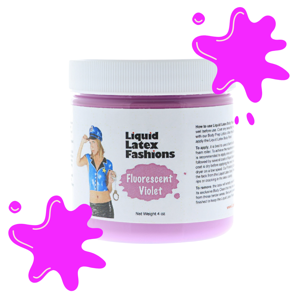Fluorescent Violet Liquid Latex Body Paint - 4 oz