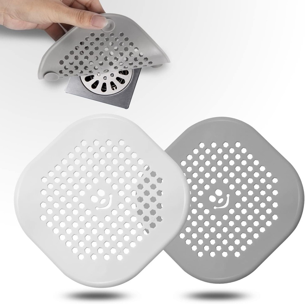 Stylish Silicone Shower Drain Protector with Suction Cup - Easy Cleanup Solution