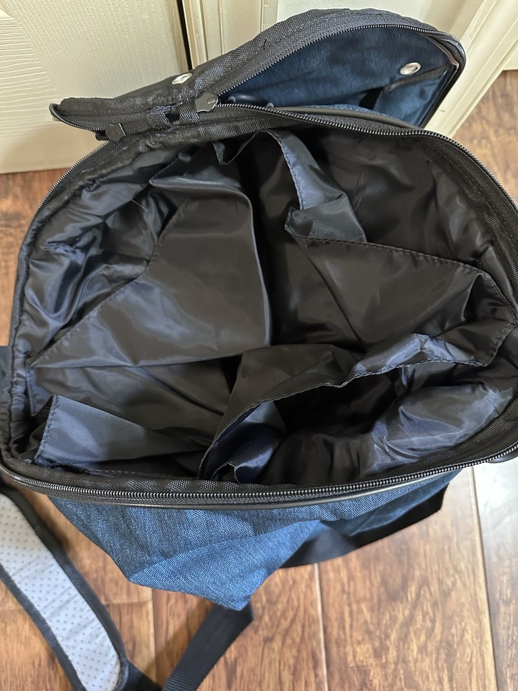 Blue Yarn Soft Sided Crochet Bag