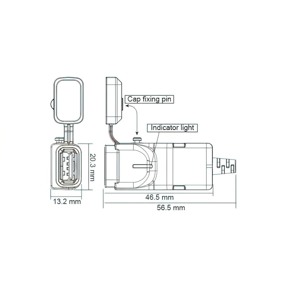 Koso Type A USB 3.0 Handlebar Charging Socket