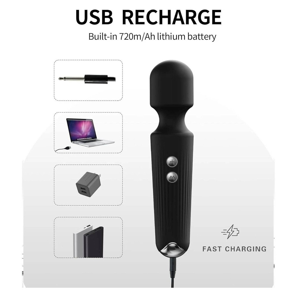 Handheld Vibrator Rechargeable Wand Massager Vibrating Magic Toy