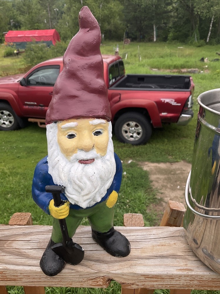 Antique Cast Iron Gnome With Shovel