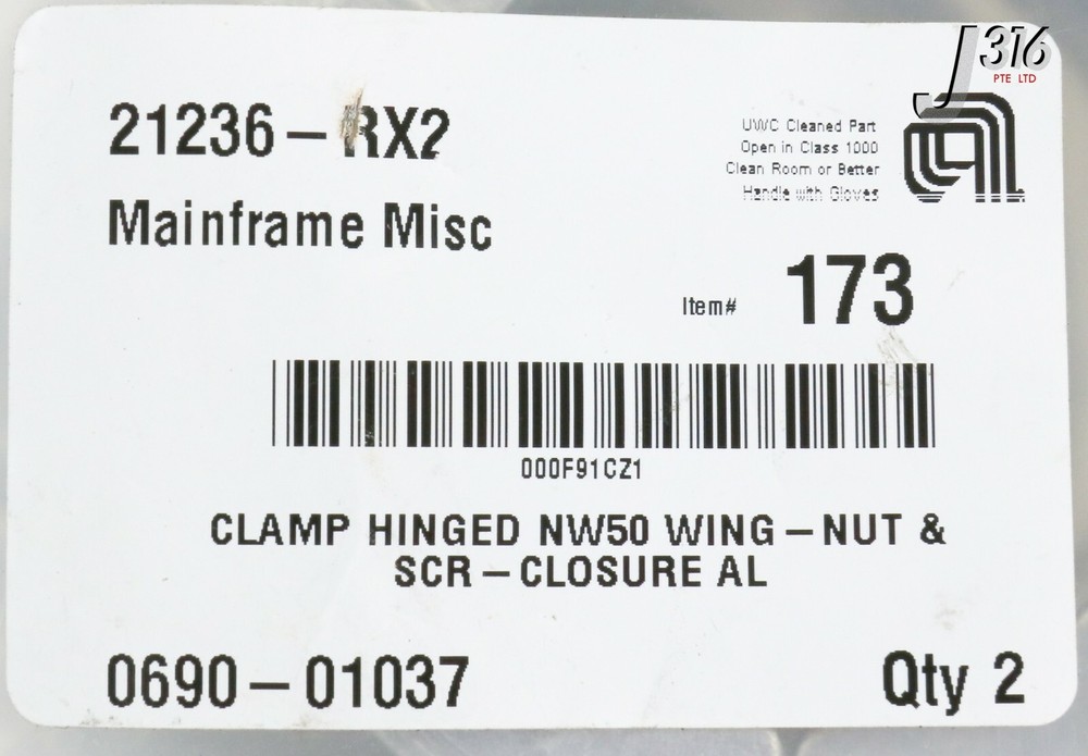 18987 APPLIED MATERIALS CLAMP HINGED NW50 WING-NUT 0690-01037