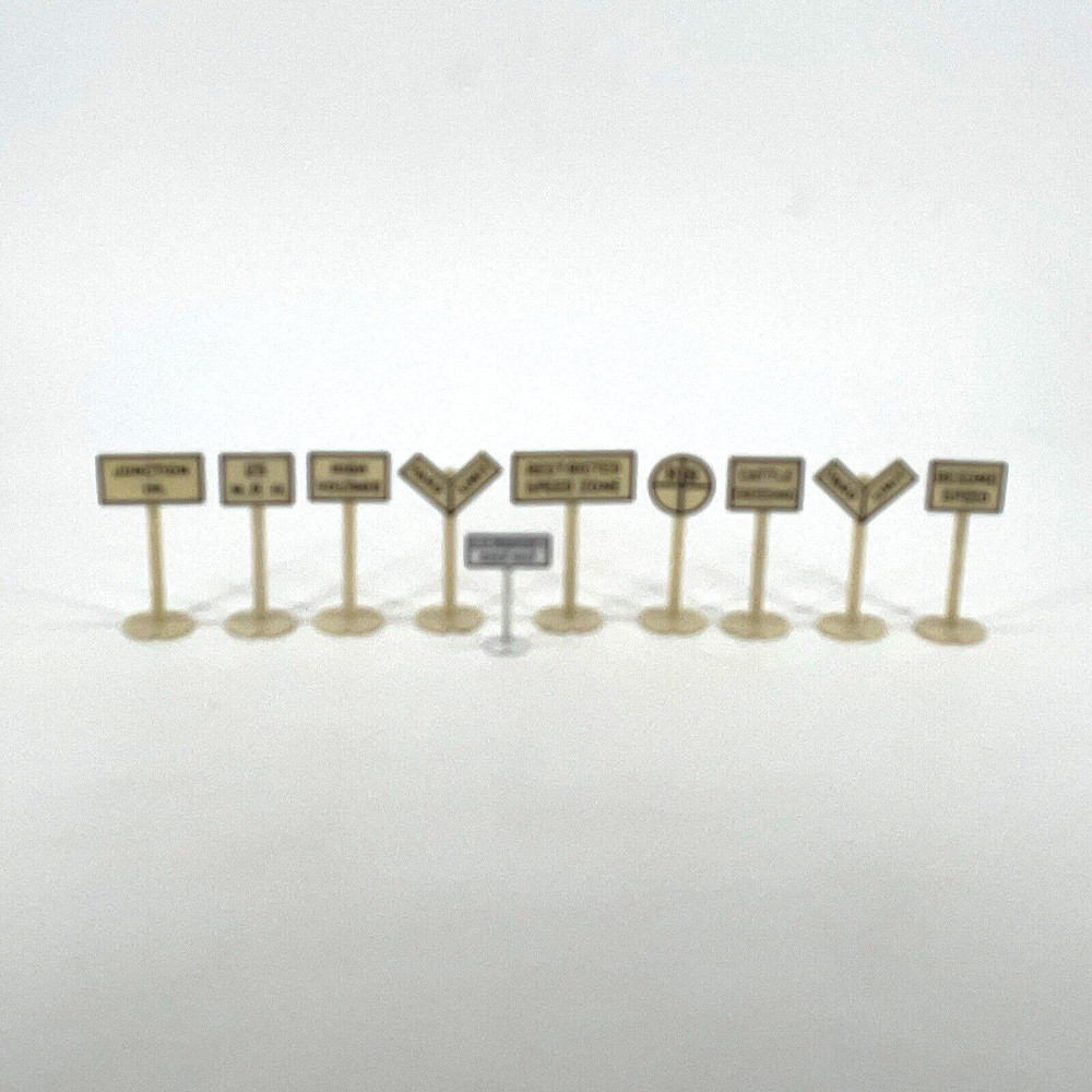 Ten Plastic Model Railroad Signs