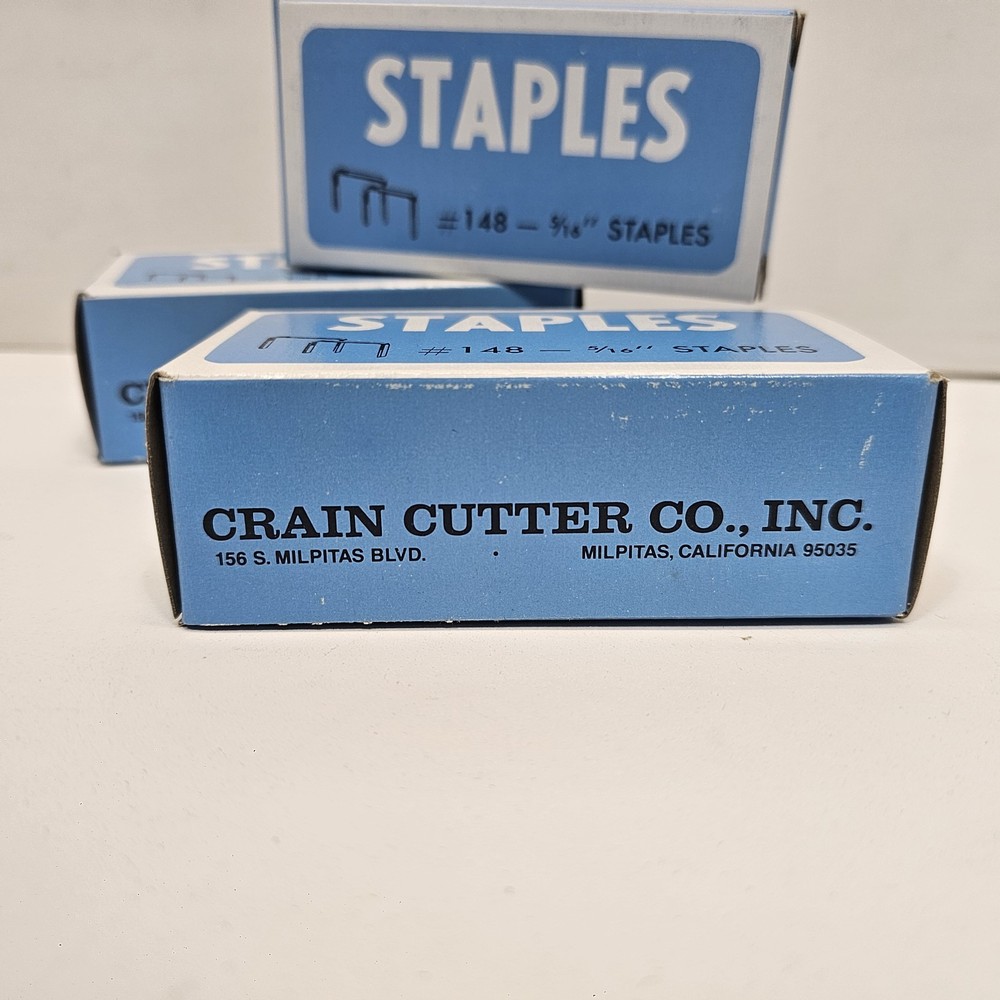 3 box/5000/ea Crain Tools 148 Edge Binder Staples 5/16" Leg Length Chisel Point