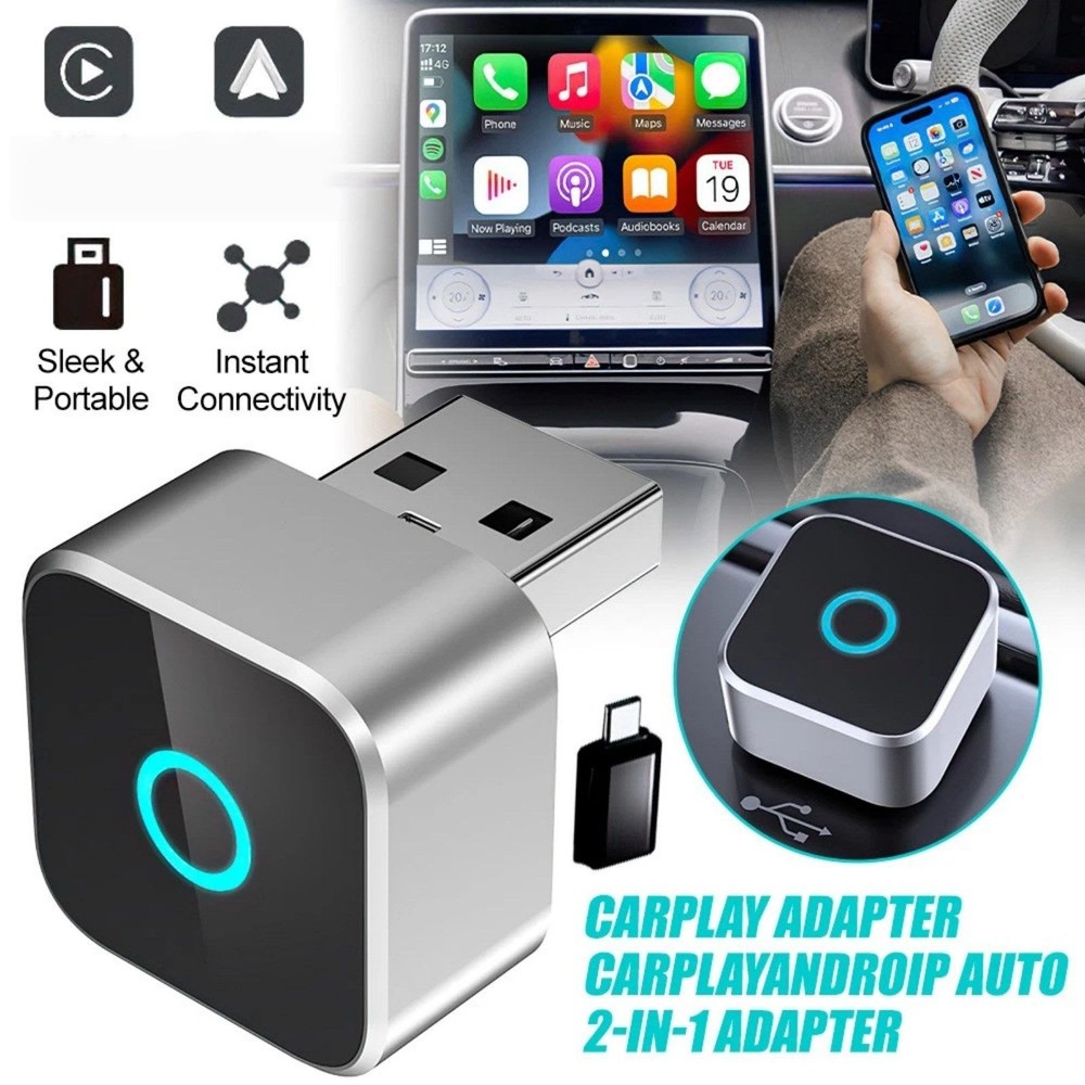 Wireless for CarPlay Adapter Dongle for Android Auto Bluetooth 4.2 USB Connector