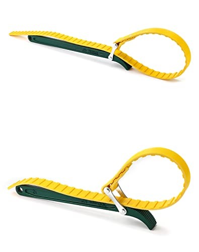 15" + 12" Belt Strap Wrench, Multi-Purpose Adjustable Strap Oil Filter Strap