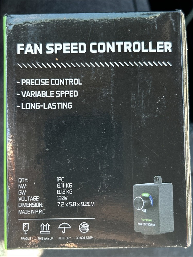 VIVOSUN Variable Fan Speed Controller Dial Precise Control￼