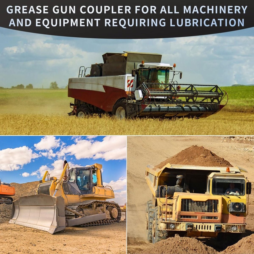 Quadafy Grease Gun Coupler, Quick Locking Tip, 6 Thickened Jaws...