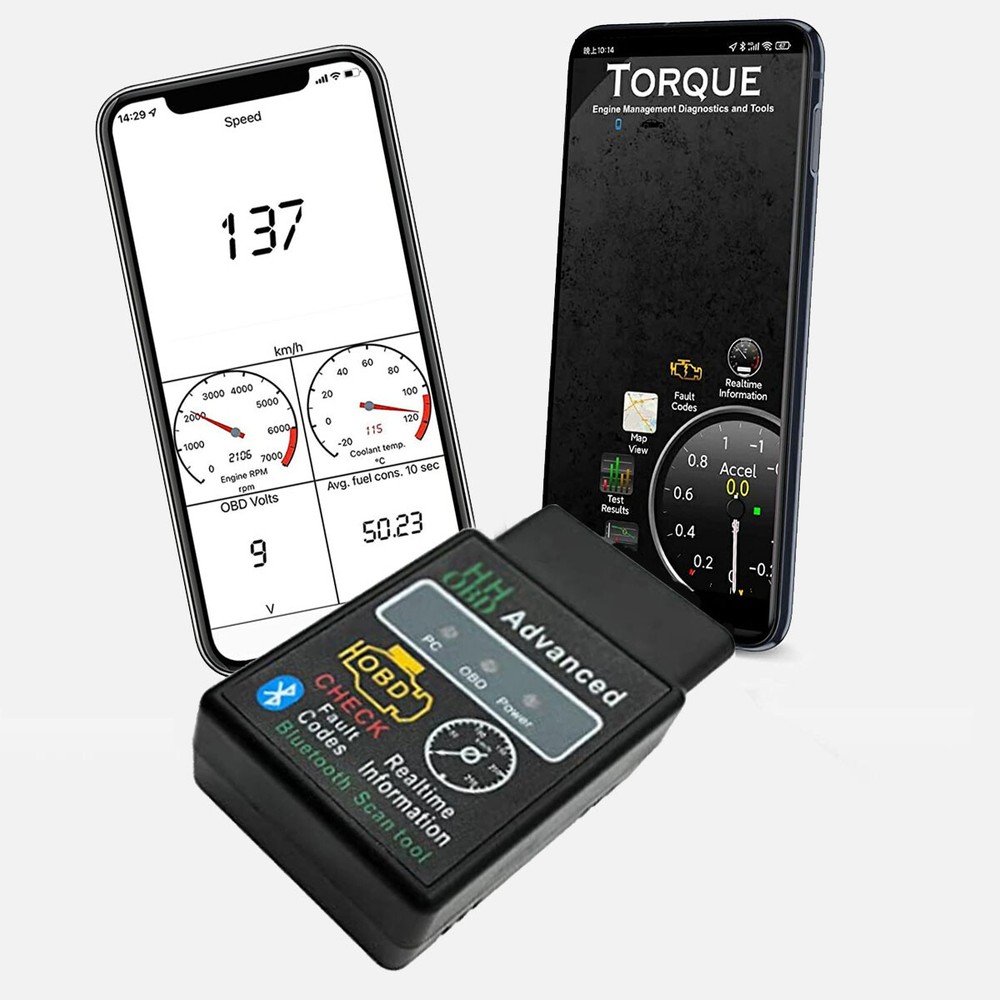 HH OBD advanced OBD Bluetooth scanner reads and clears vehicle faults