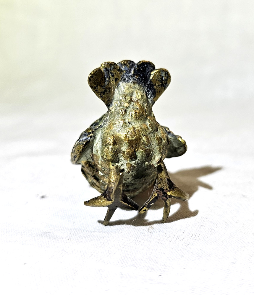 Vienna Bronze Bird Figurine with Cherry