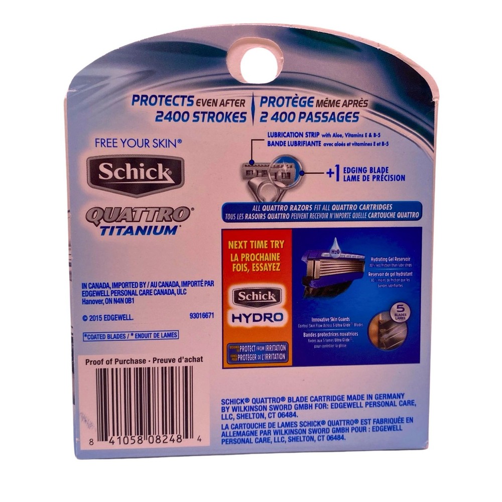 Schick Quattro Titanium Razor Blade Refills 6 Count 5 Pack Value Bundle New.