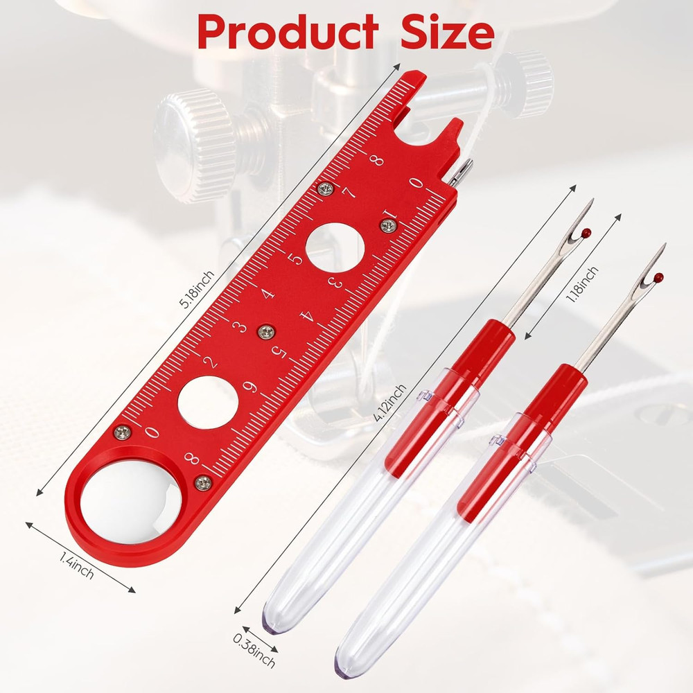 Sewing Machine Needle Threader, 4 in 1 Automatic Quick Threading Tool, Multifunc