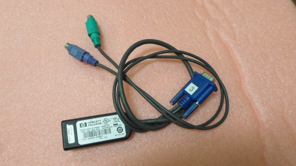 HP 520-290-507 396632-001 KVM Switch PS2 Interface Console Adapter.
