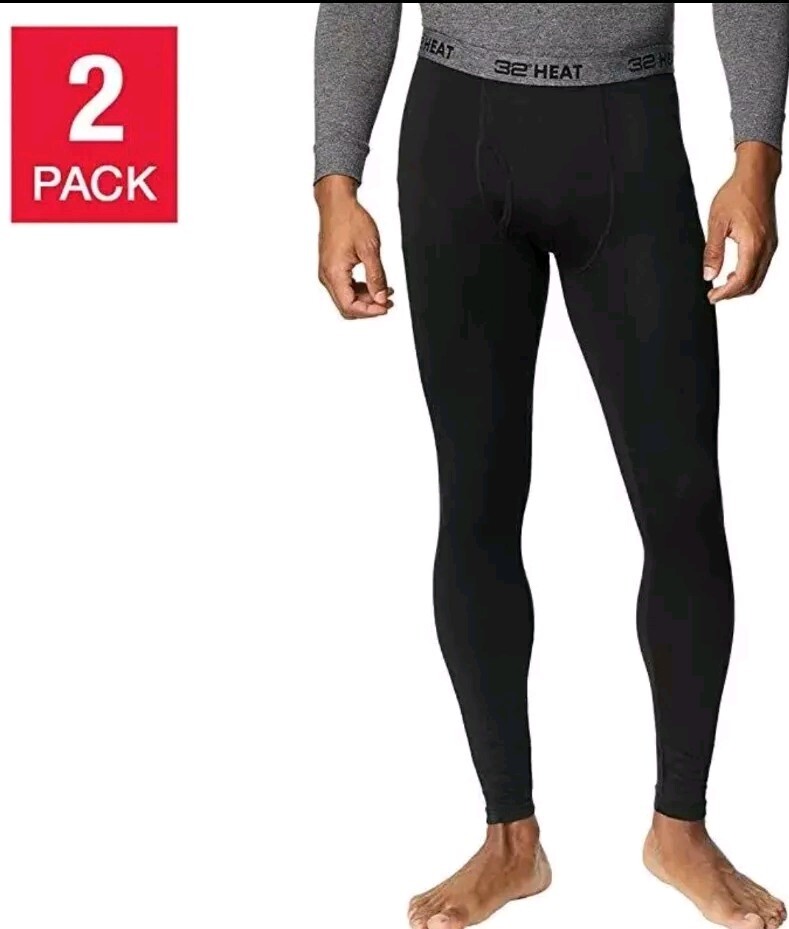 32 DEGREES Men's Heat Base Layer Pants, 2-Pack Size M