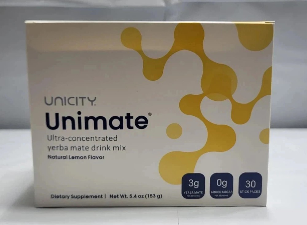 Unicity Unimate LEMON  30 Packets/Servings Exp 5/2027 - New!