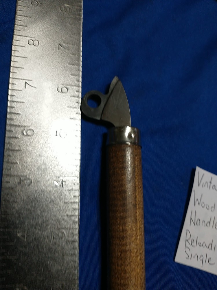 VINTAGE WOOD HANDLE RELOADING? SINGLE HANDLE 6 1/4"