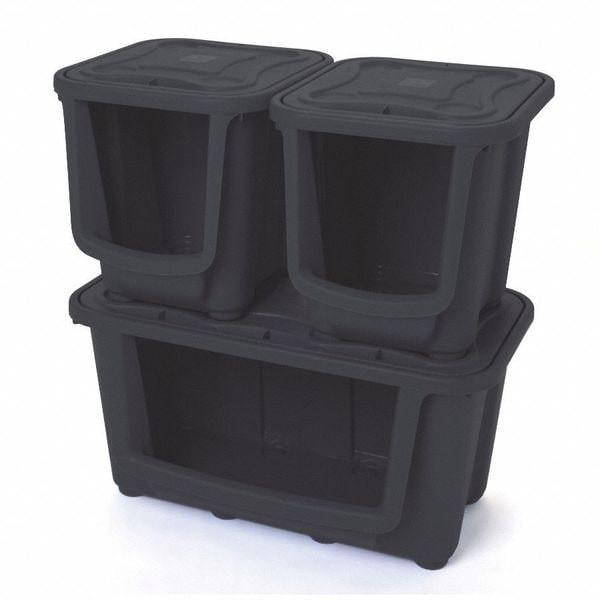 Durabilt 7720Grbk.06 Storage Tub Stacking Bin, 4.61 Cu Ft, Black, Polypropylene