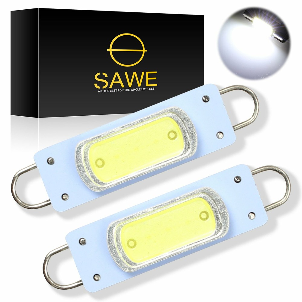 2 x White 44mm COB Rigid Loop Festoon LED Light Bulb 561 562 567 564 212-2 +TOOL