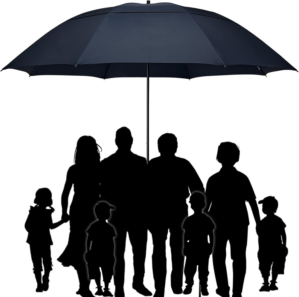 80" Oversized Golf Umbrella - Windproof Double Canopy Design