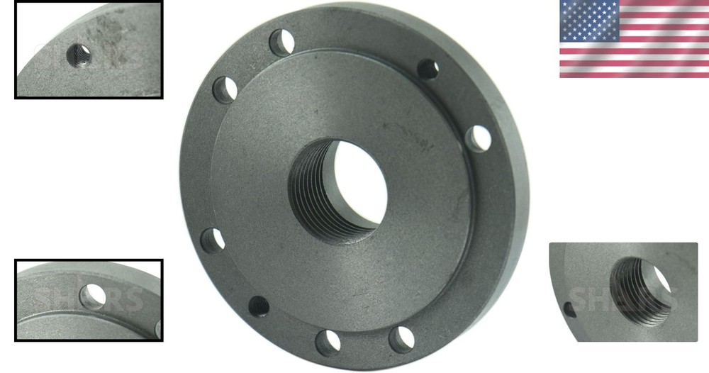 Precision 5" Threaded Lathe Back Plate for Self-Centering Chucks - Key Included