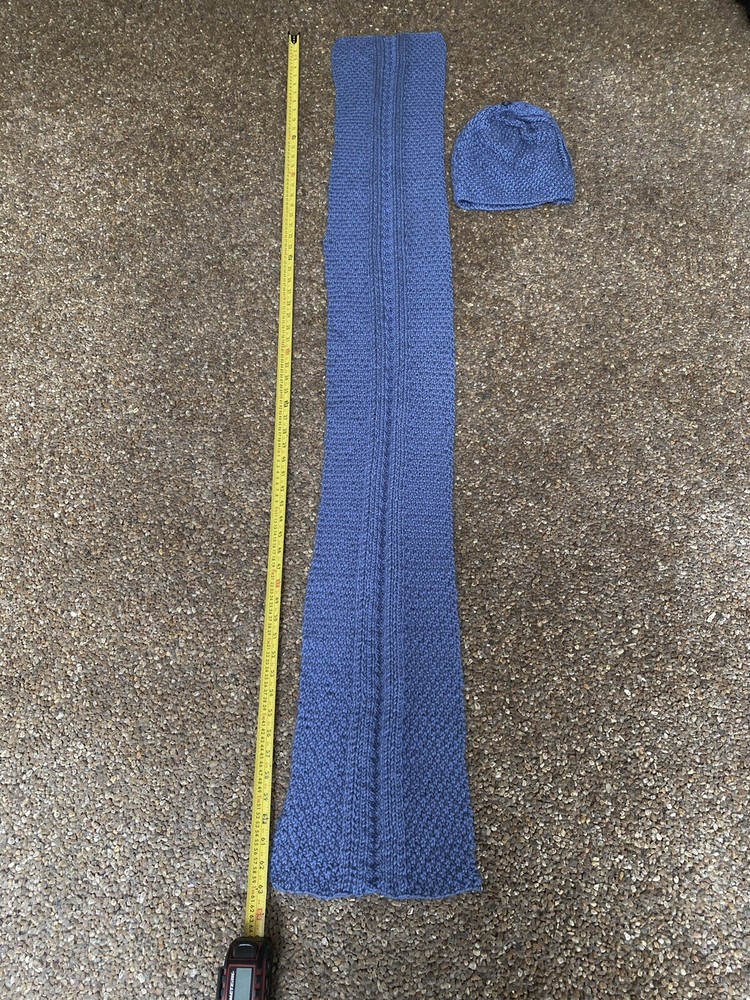 Handmade Hat & Scarf set -- Blue