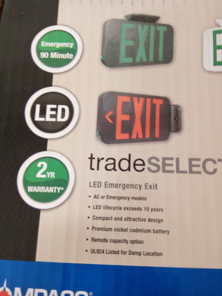 HUBBELL COMPASS CE SERIES LED EMERGENCY EXIT SIGN. NEW IN BOX