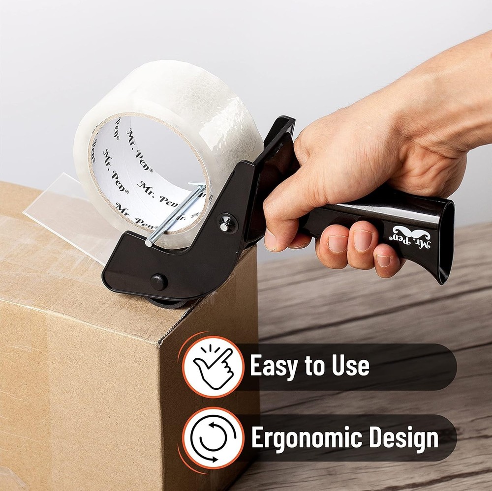 Lightweight Tape Dispenser Gun with Sharp Blade & Easy Loading - 1 Pack Included