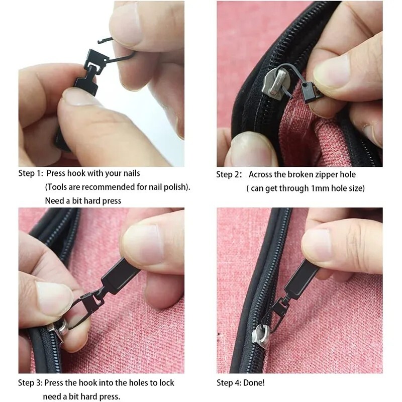4 PCS Detachable Zipper Pull Replacement Zippers Pull Tabs Zipper Sliders Repair