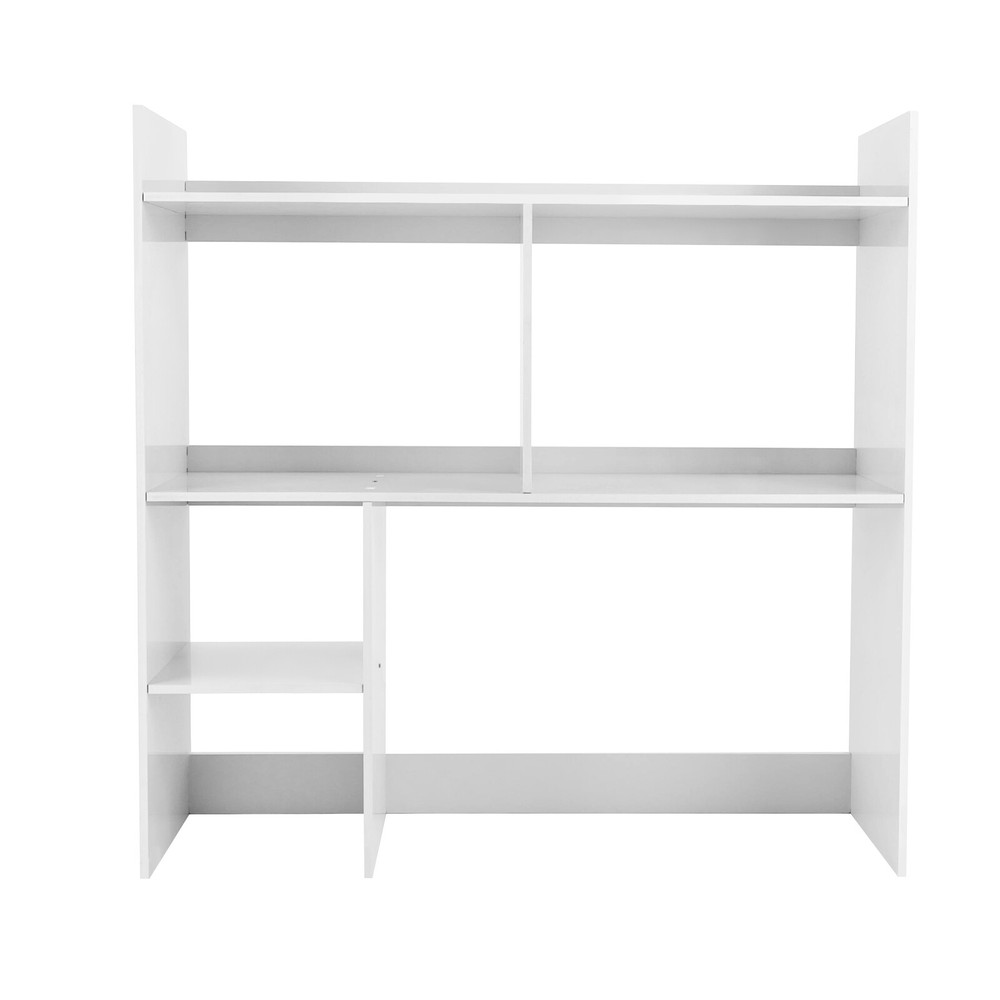 White Modern Desktop Shelf Desktop Display Rack Rectangular Desktop Bookshelf