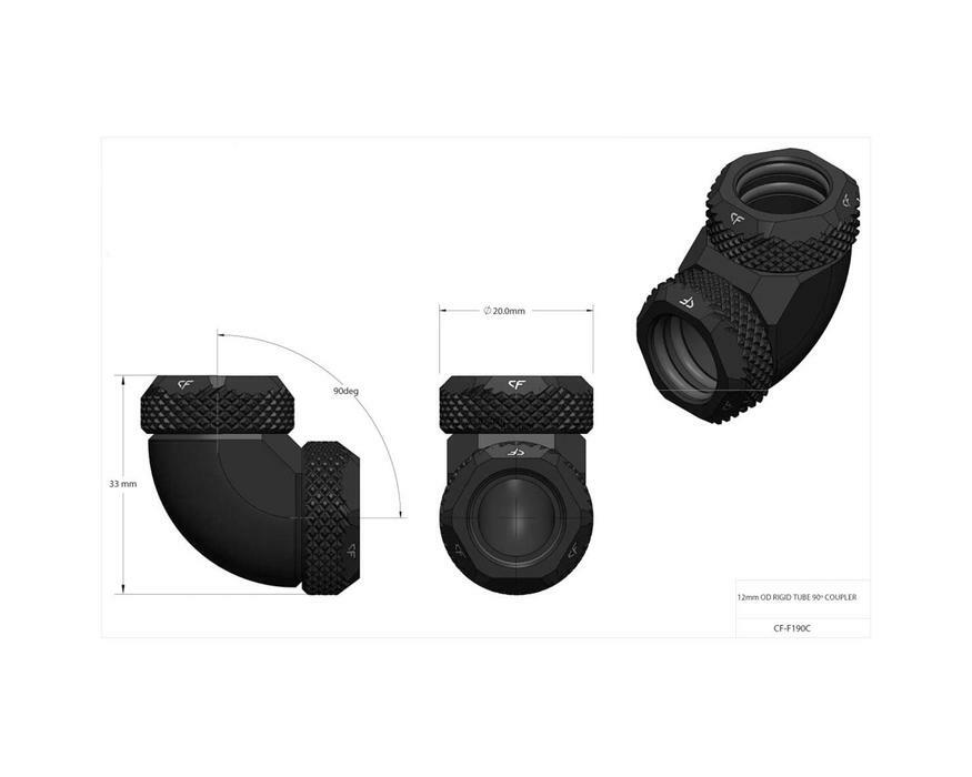 CoolForce 90 Degree Angled Coupler for 12mm Hard Tube