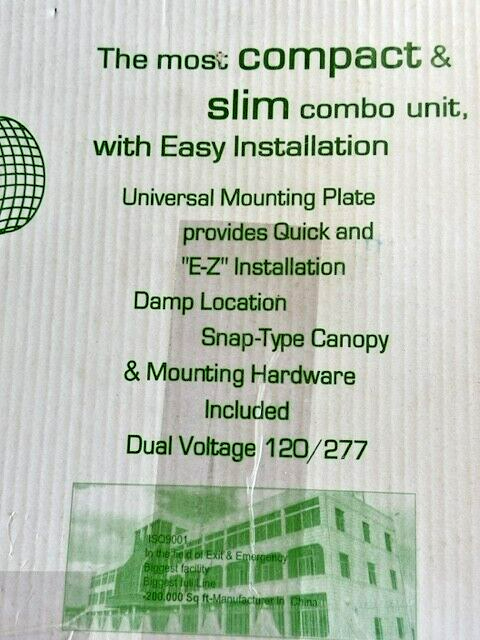 2-Light Plastic LED White Exit Sign with Red Light Up Exit Emergency Combo LED