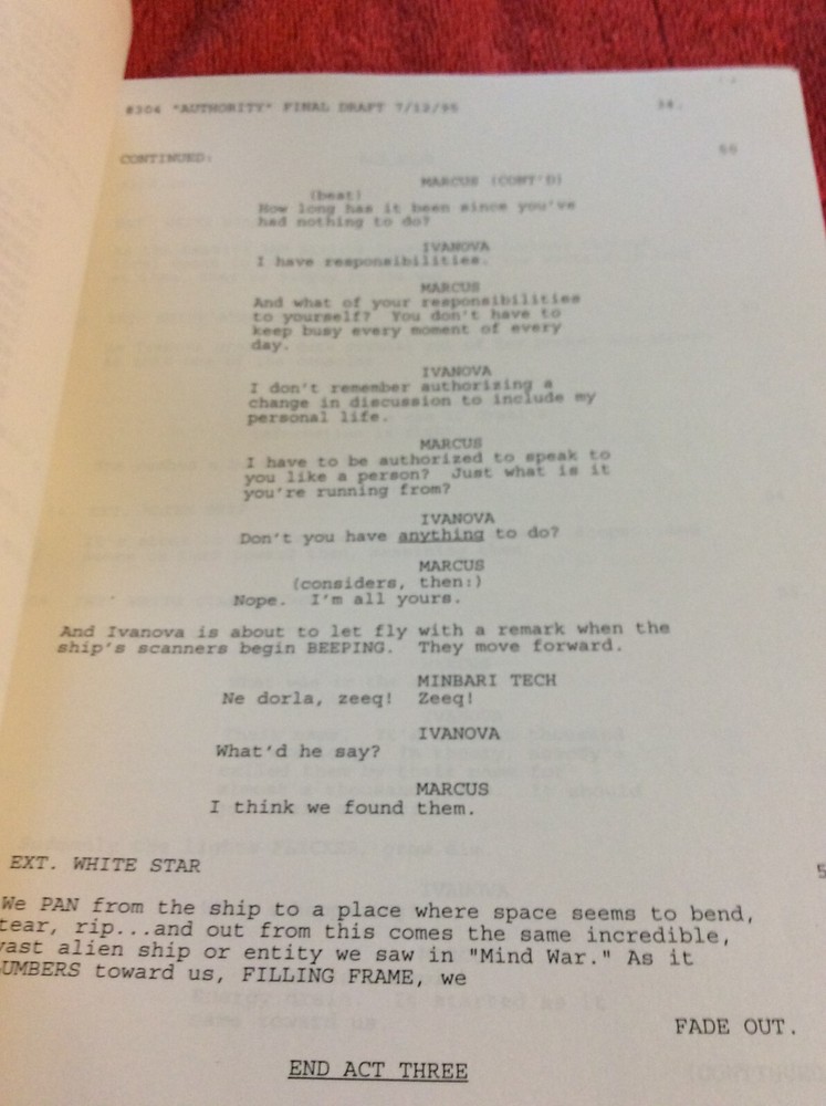 ORIGINAL SCRIPT BABYLON 5 VOICES OF AUTHORITY #304 JERRY DOYLE MICHAEL O'HARE