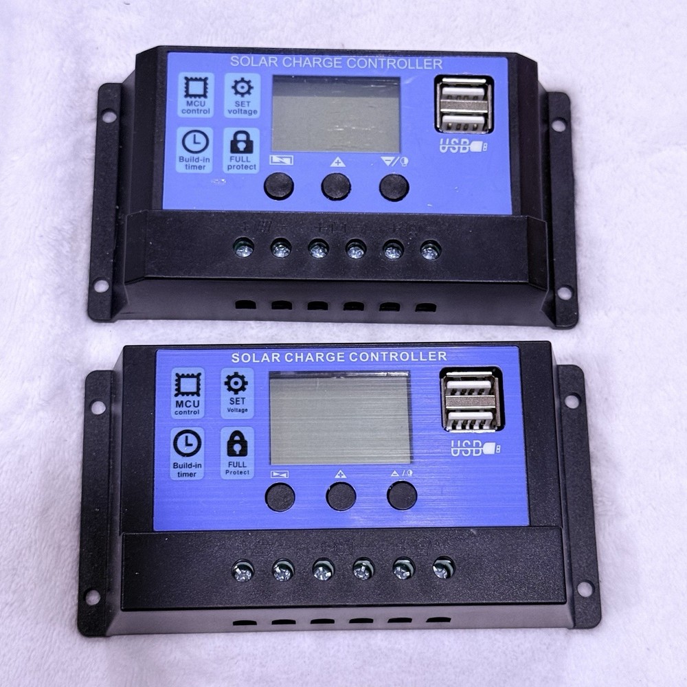 2 -30A 12V/24V Solar Panel Battery Charge Controller LCD Auto Regulator Dual USB