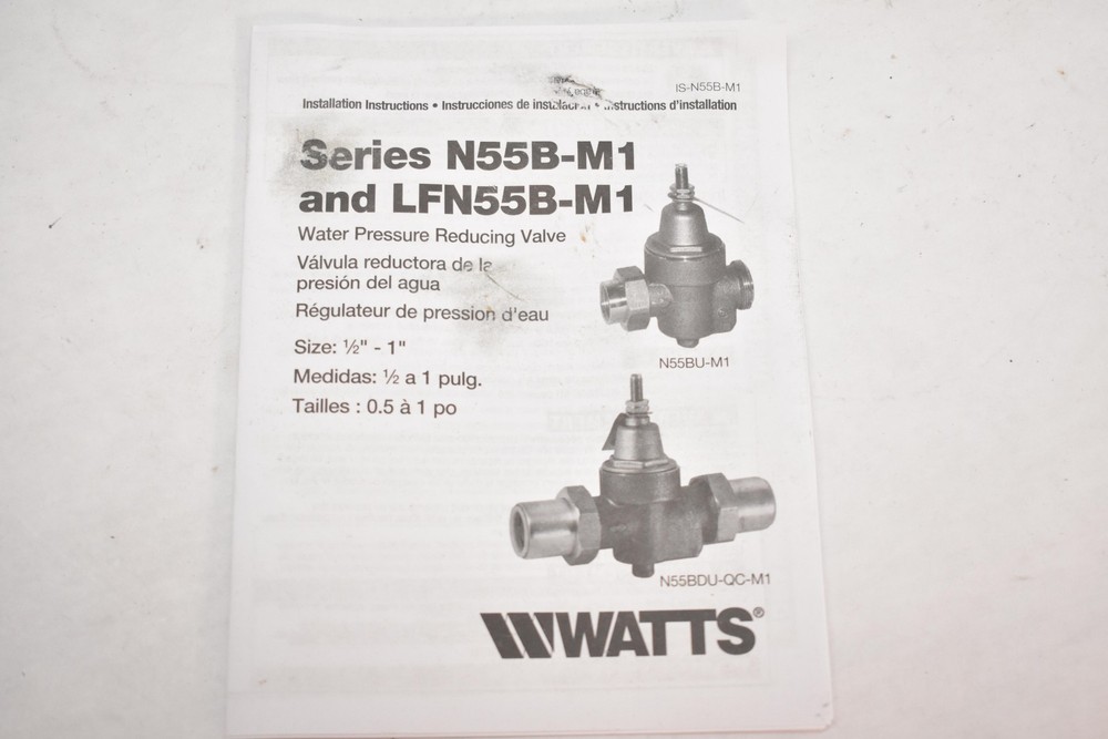 Watts LFN55BM1-DU-LP 1/2" Water Pressure Reducing Valve Lead Free Brass Union