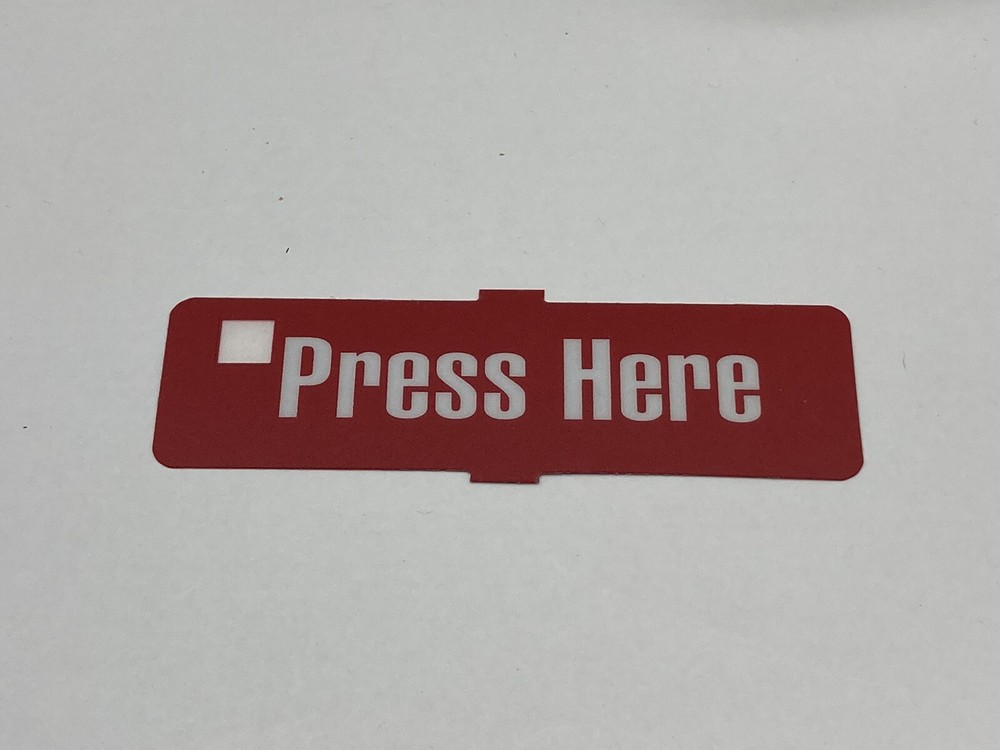 Gas Pump Dial Sticker Replacement Parts Press Here Red Panel Overlay OEM